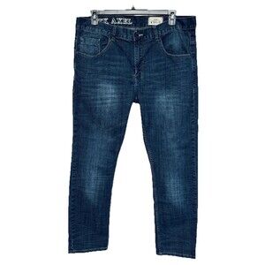 TK Axel Men’s Jeans 38x30 (Actual 40x31) Slim Straight with Stretch Dark Denim